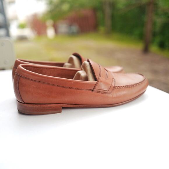 EUC G.H.Bass Weejuns Logan Classic Natural Tan Leather Slip On Penny Loafer 10.5 - Picture 3 of 14